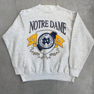 NCAA Notre Dame University Shield Logo Gray shirt sweatshirt grey